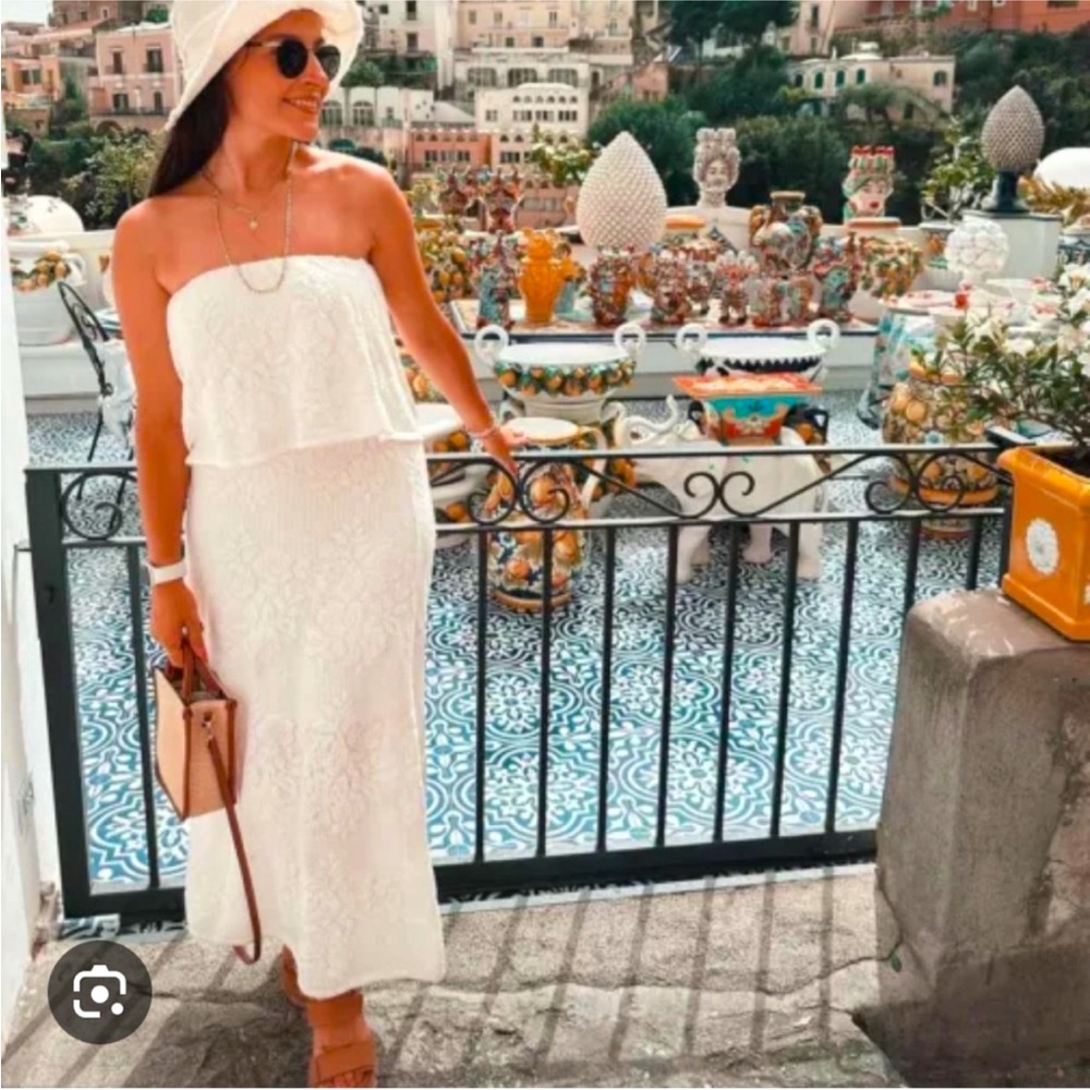 JACQUARD KNIT BANDEAU DRESS